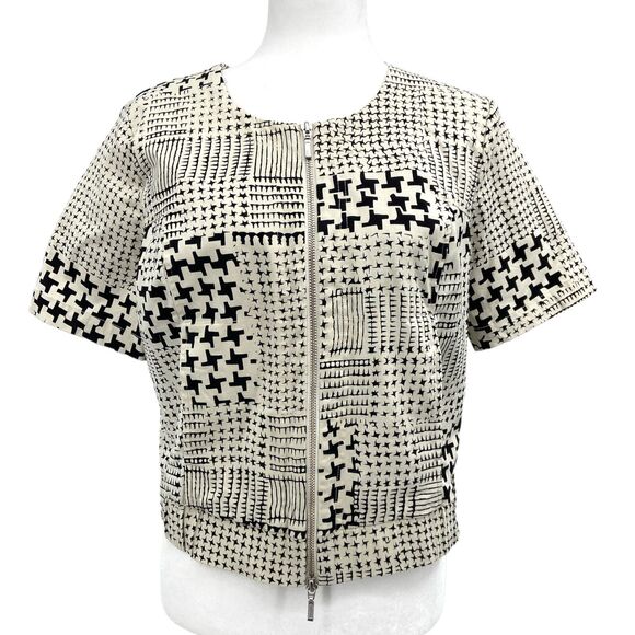 CAbi Style 931 Coupe Bomber Cotton Blend Short Sleeves Zip Jacket‎ Size Small - Picture 1 of 6